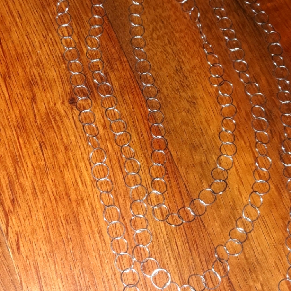 3 silver ring necklaces